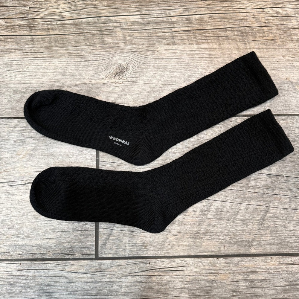 Bombas Knit Black Socks Womens Medium